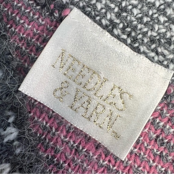 Vintage Needles and Yarn Size M Fair Island Gray Pink Pull Over Sweater - Picture 2 of 5